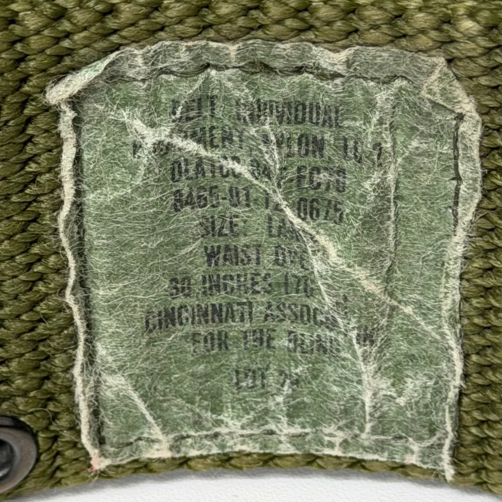 US Military LC-2 Nylon Web Pistol Belt Olive Drab Green Large ALICE Gear 80s Vtg
